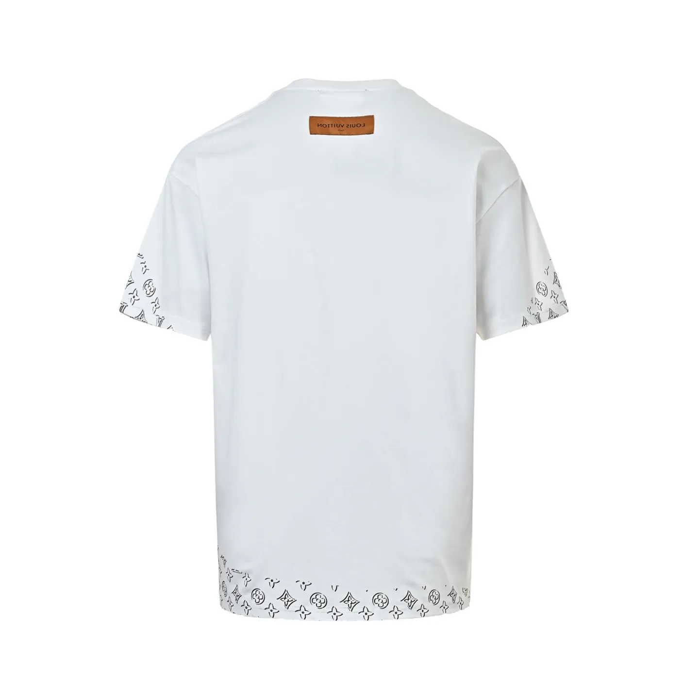 Louis Vuitton/Louis Vuitton leather logo embroidered short sleeves